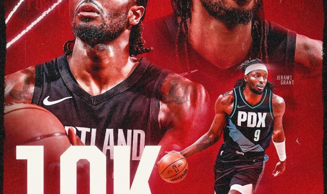 里程碑！格兰特解锁生涯10000分里程碑，开拓者队史第47位